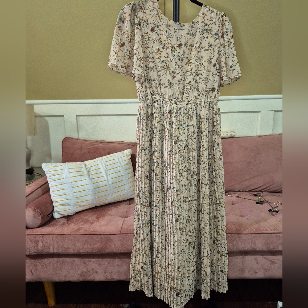 Hayden Beige Floral Maxi Dress